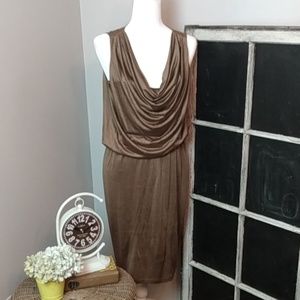 Lafayette 148 brown metallic dress sz 8